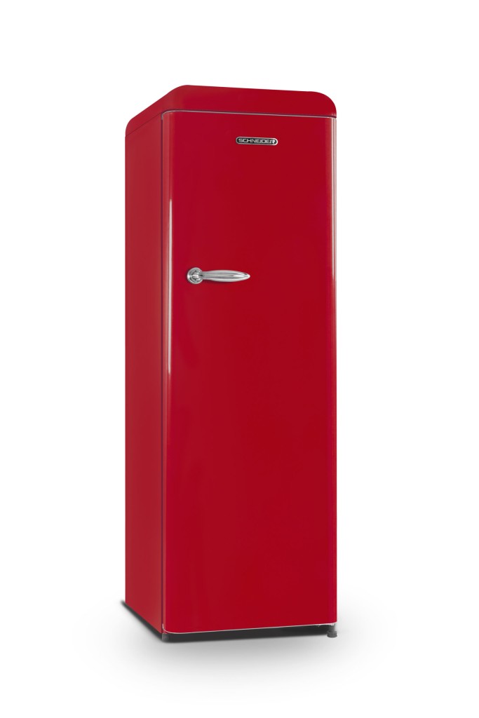 Schneider - sccl329vr - réfrigérateur 1 porte vintage - 302l (227+75) -  froid brassé - 3 clayettes verre - rouge - Conforama