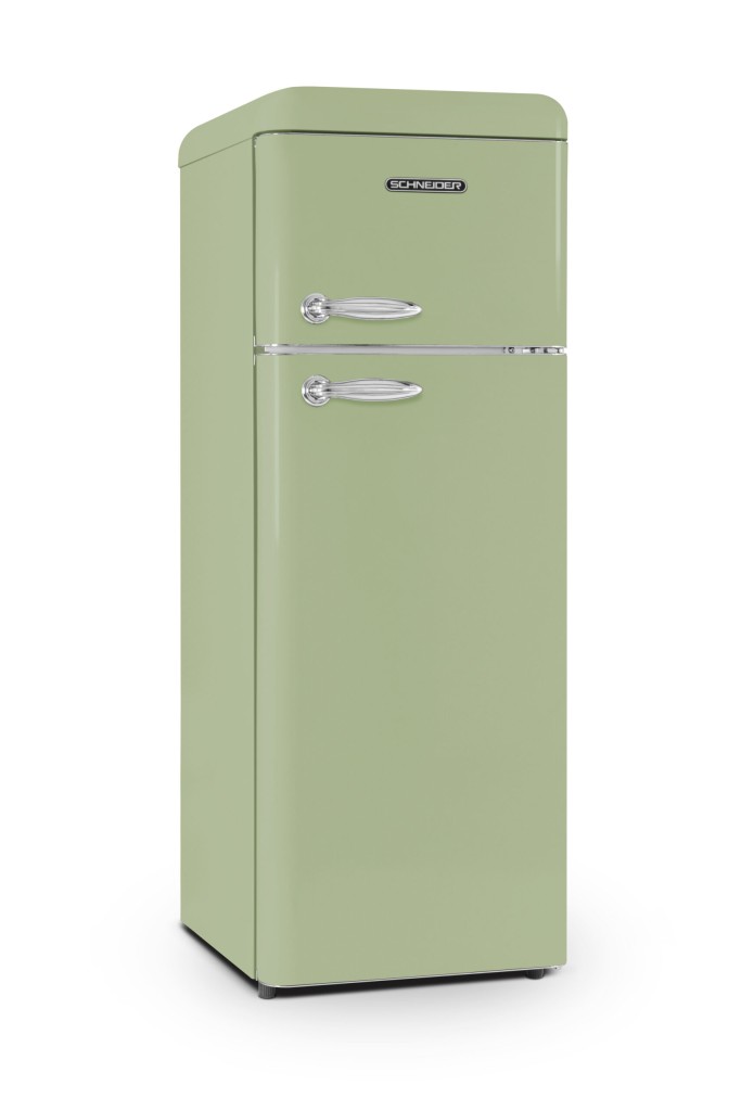 Réfrigérateur vintage vert amande 2 portes 211 L - Schneider
