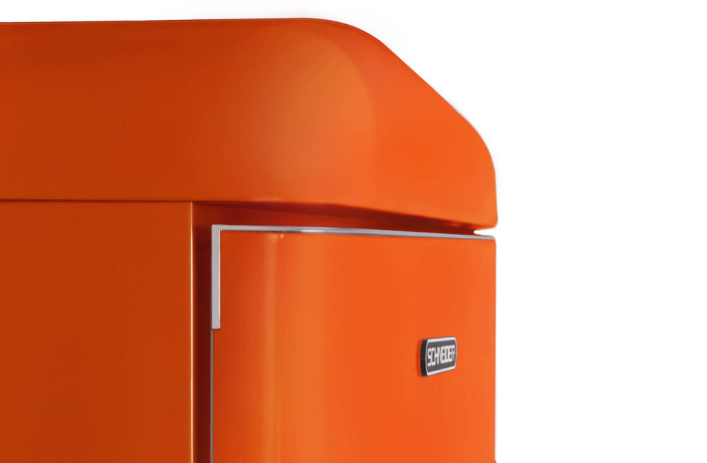 swan orange fridge freezer